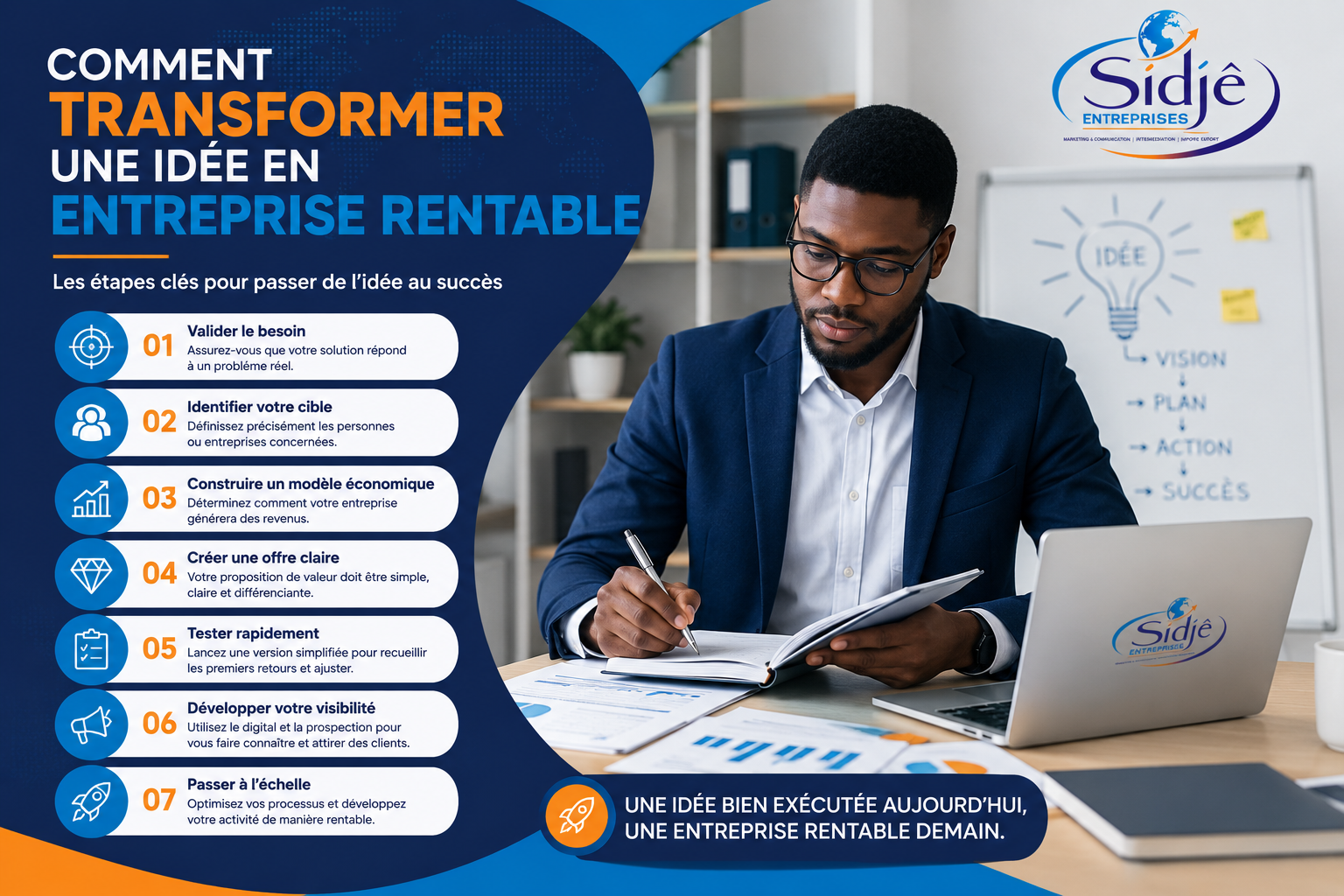 COMMENT TRANSFORMER UNE IDEE EN ENTREPRISE RENTABLE ?
